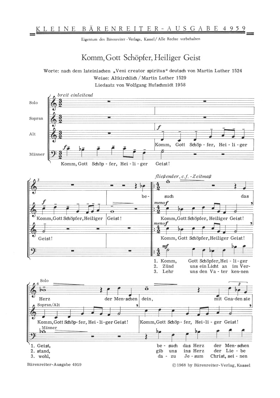 Front Cover Image Komm, Gott Schöpfer, Heiliger Geist