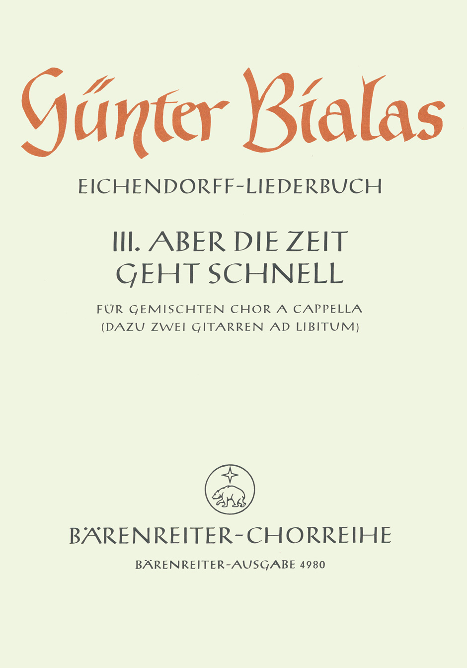 Front Cover Image Aber die Zeit geht schnell für gemischten Chor a cappella Nr. 3