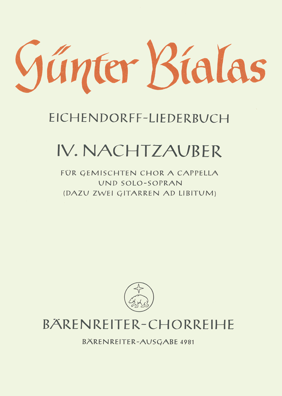 Front Cover Image Nachtzauber für gemischten Chor a cappella und Solo-Sopran Nr. 4