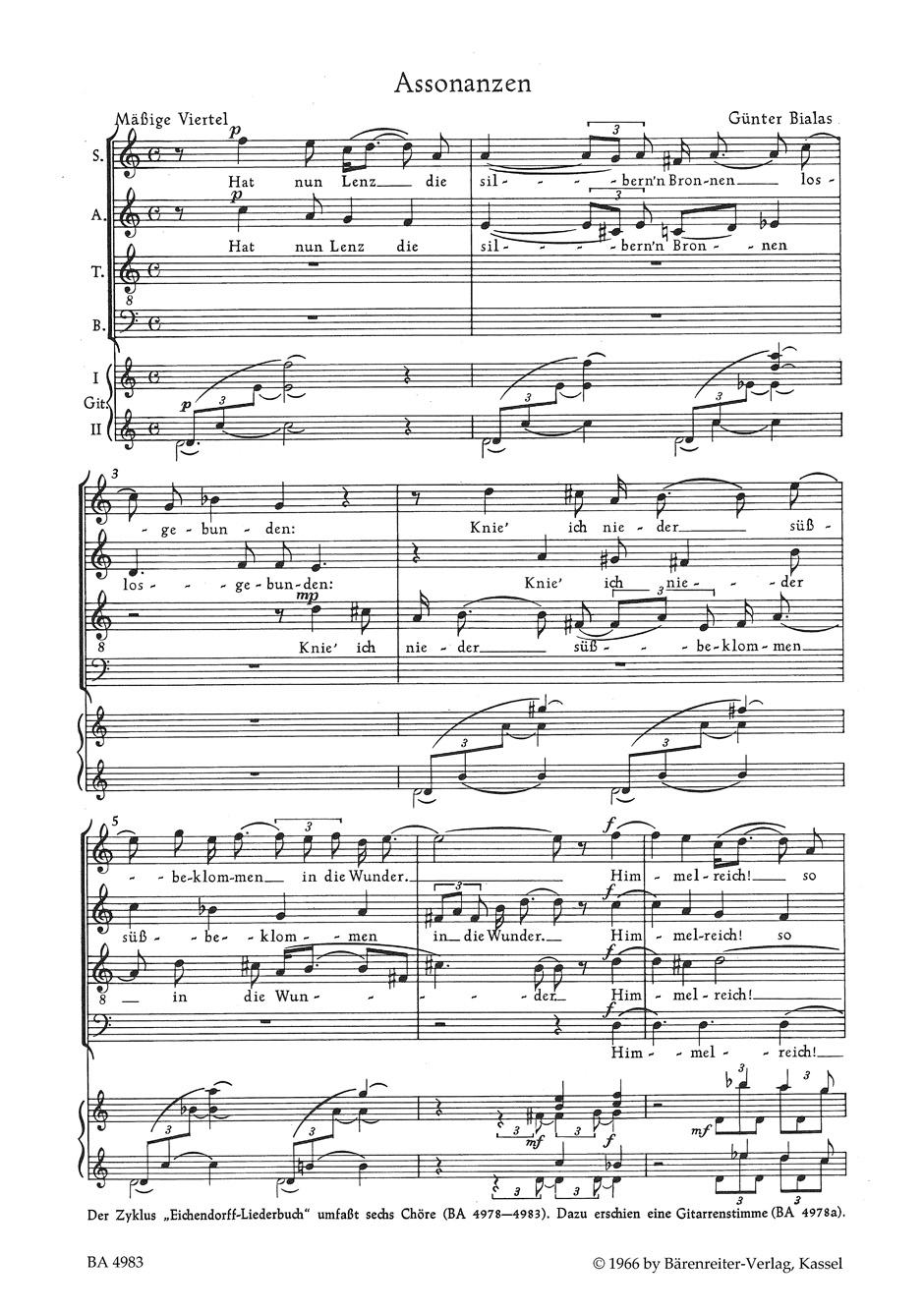 Other Cover Image Assonanzen für gemischten Chor a cappella und Solo-Sopran Nr. 6