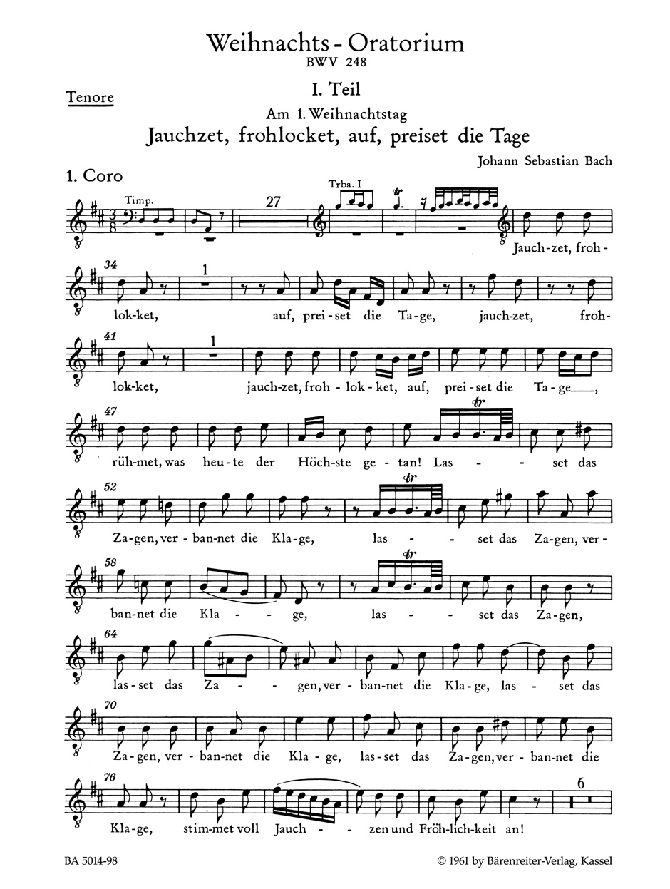 Front Cover Image Weihnachts-Oratorium BWV 248