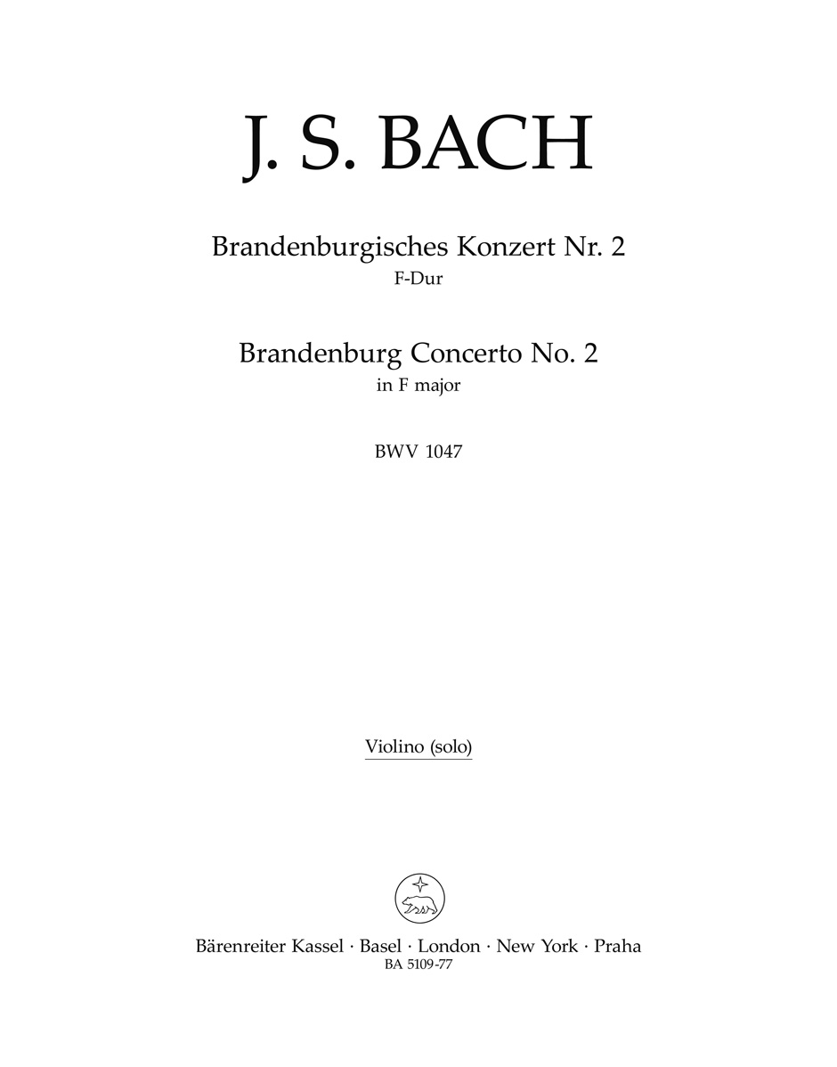 Front Cover Image Brandenburgisches Konzert Nr. 2 F-Dur BWV 1047