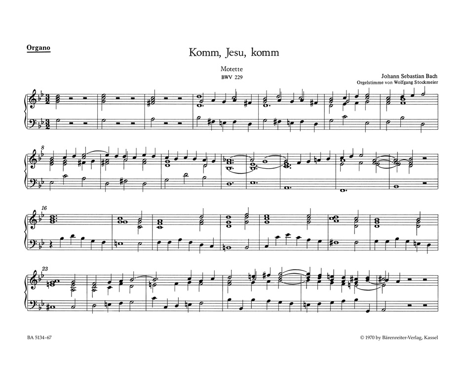 Front Cover Image Komm, Jesu, komm BWV 229