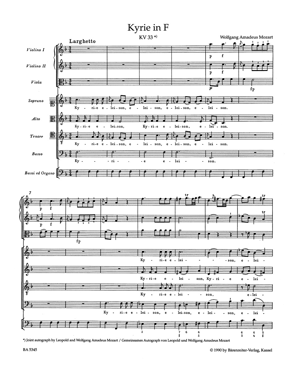 Other Cover Image Kyrie F-Dur KV 33