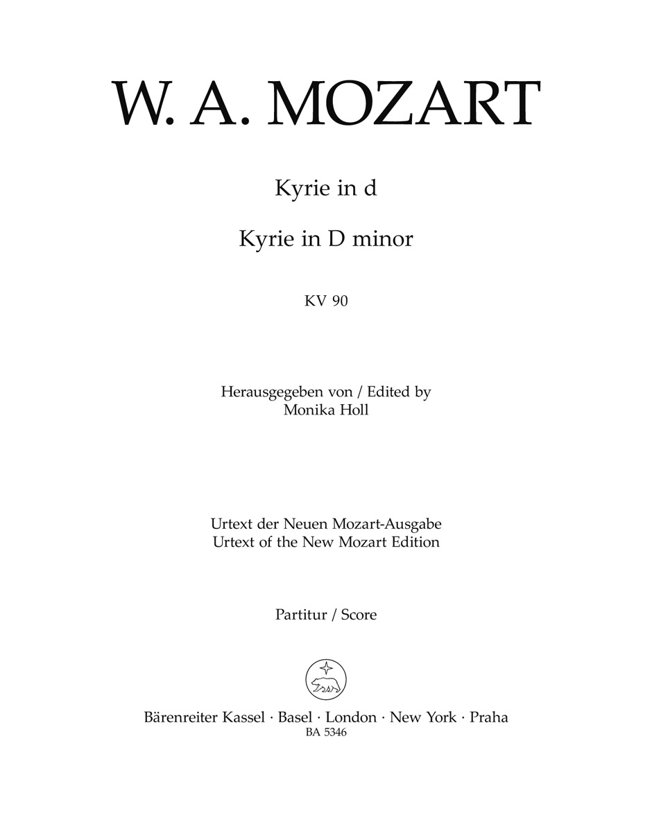 Front Cover Image Kyrie d-Moll KV 90
