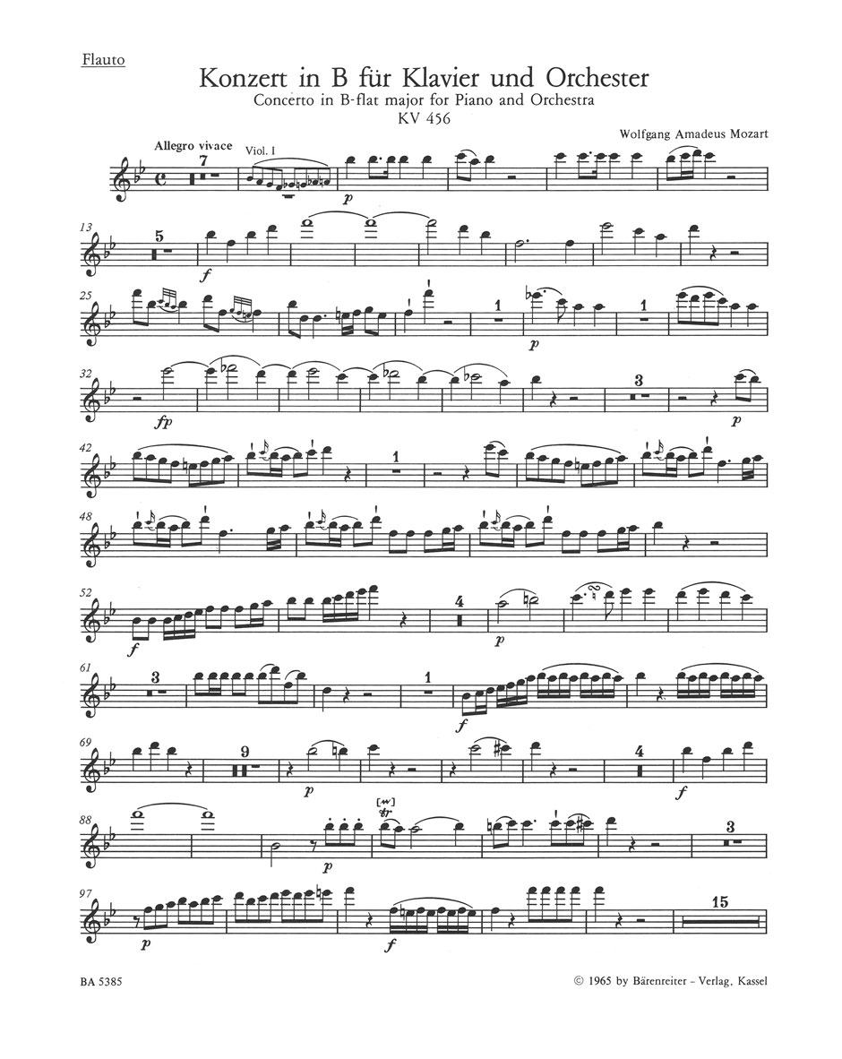 Front Cover Image Konzert für Klavier und Orchester Nr. 18 B-Dur KV 456