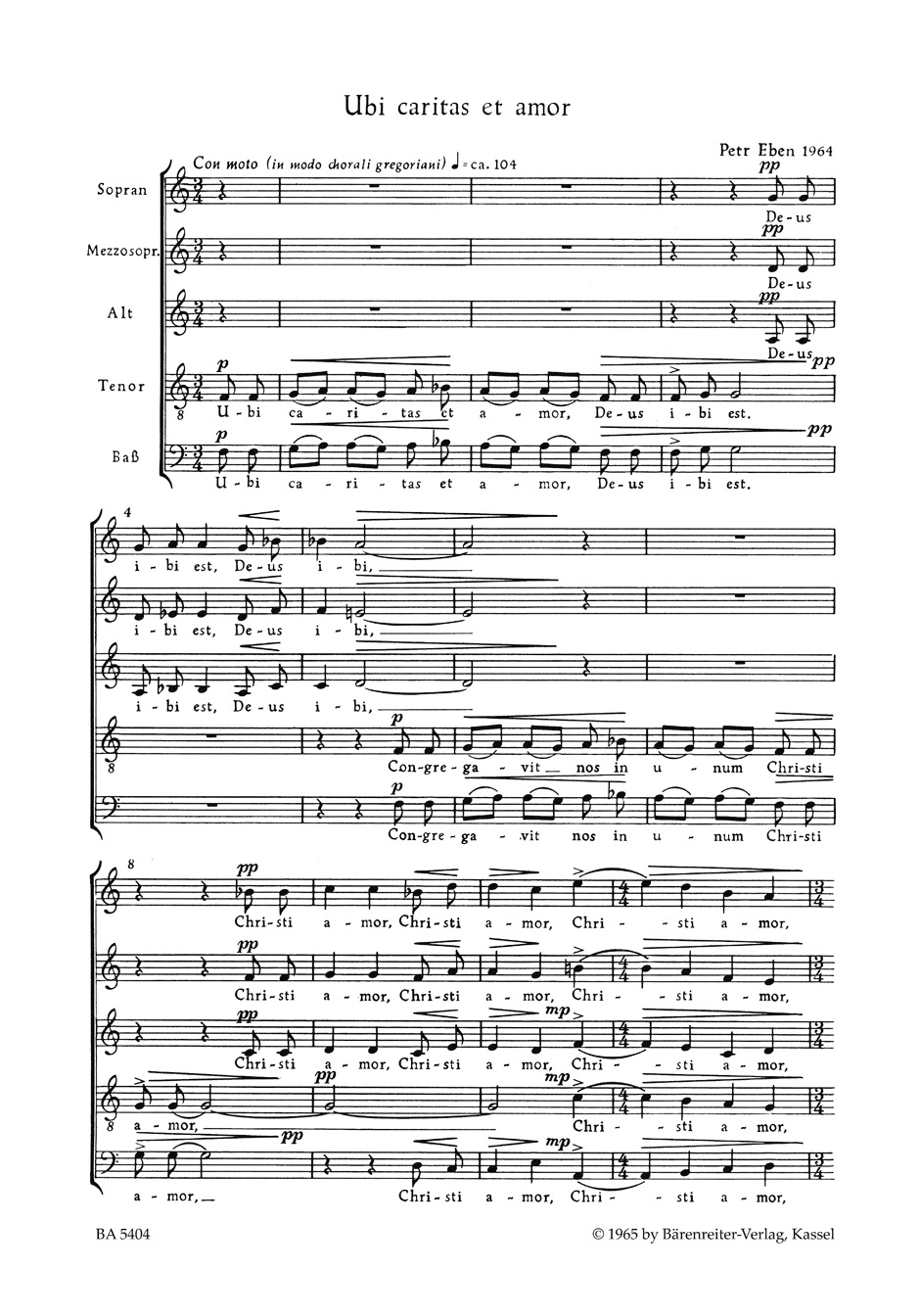 Other Cover Image Ubi caritas et amor (1964)