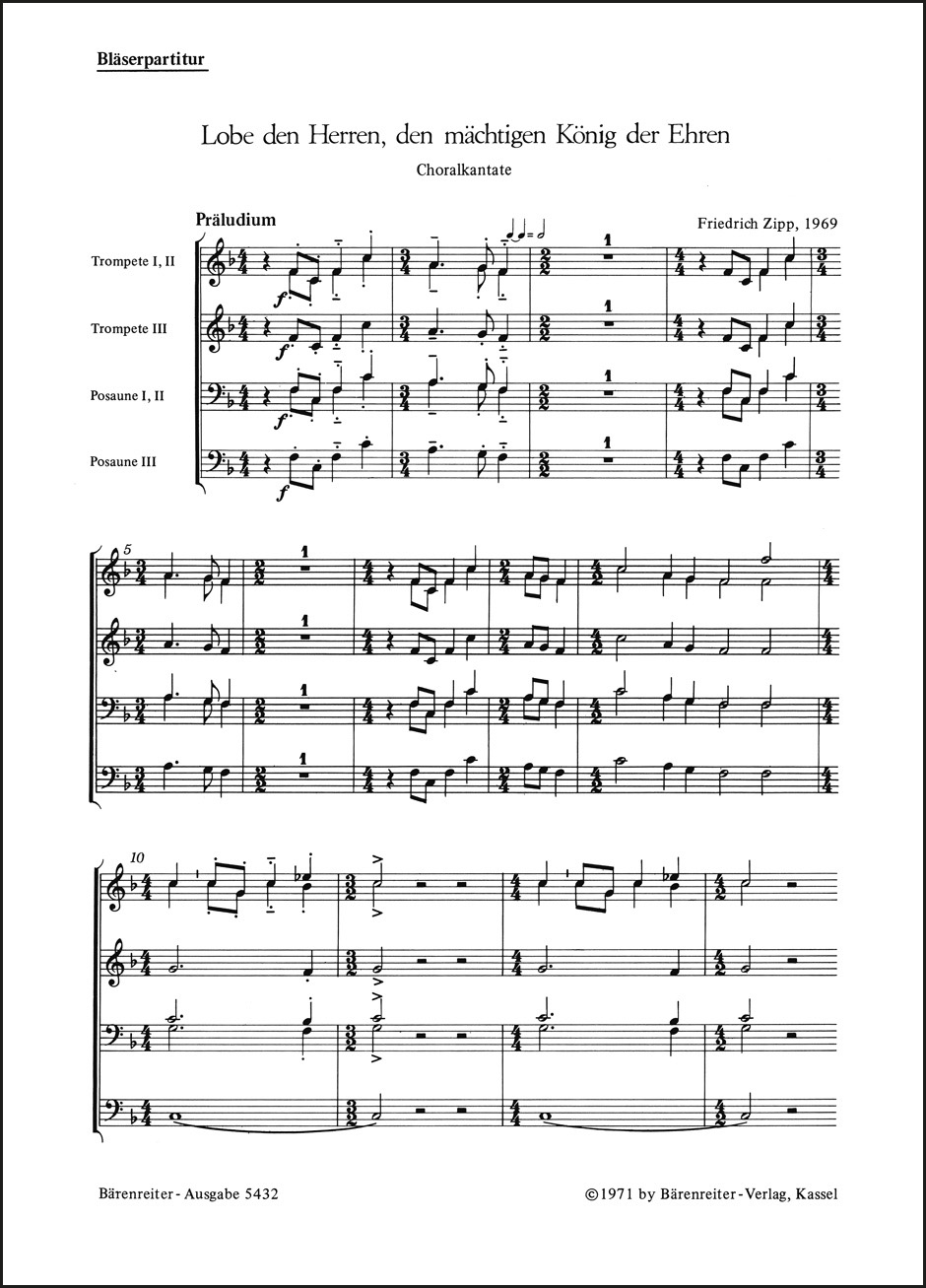 Front Cover Image Lobe den Herren, den mächtigen König der Ehren (1969)