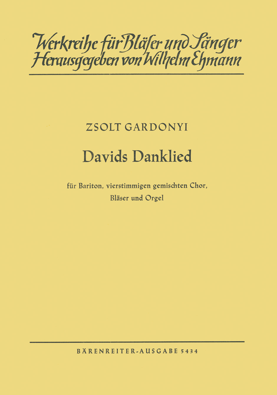 Front Cover Image Davids Danklied nach der Übertragung Martin Bubers (1970)