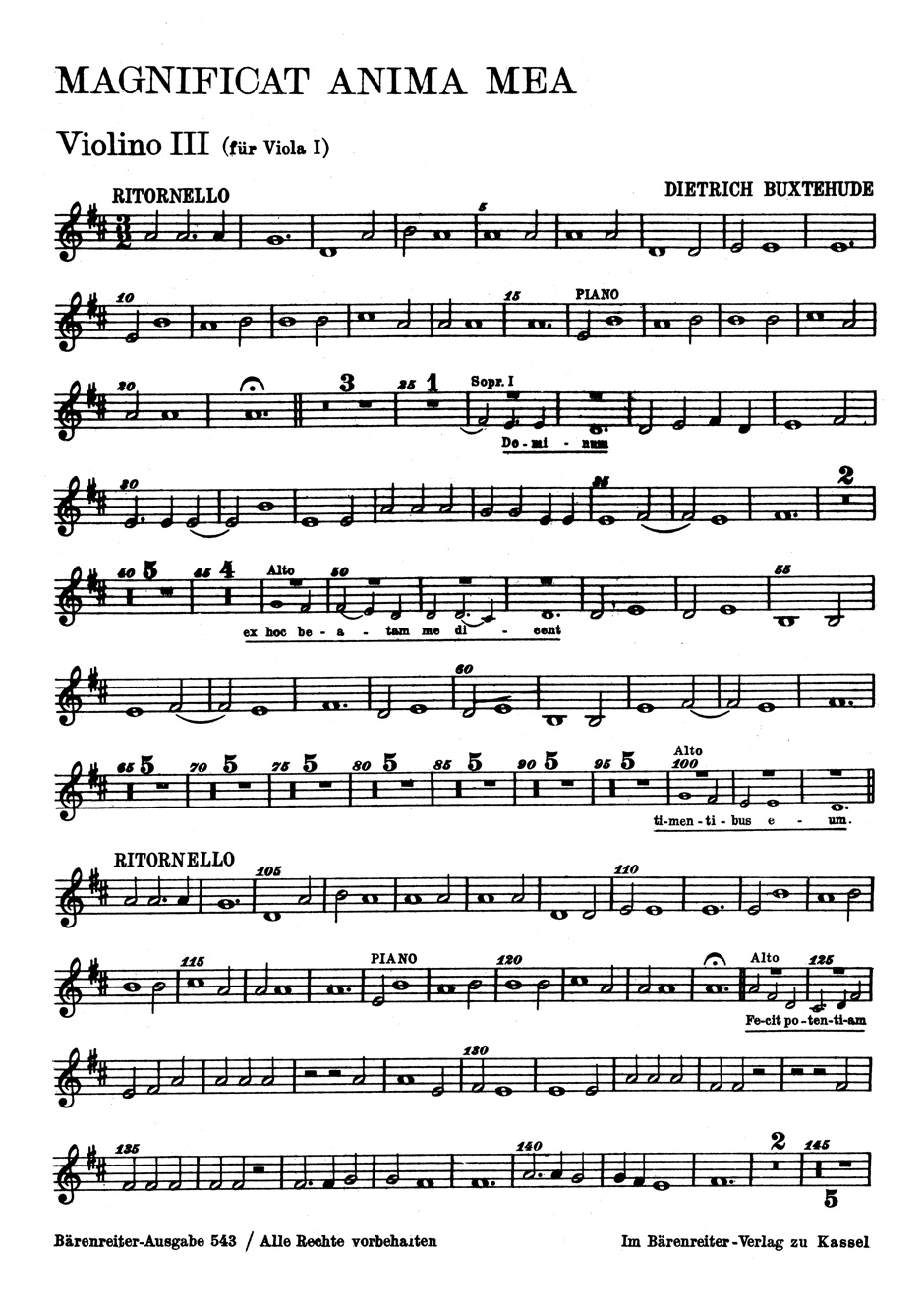 Front Cover Image Magnificat anima mea BuxWV Anh. 1