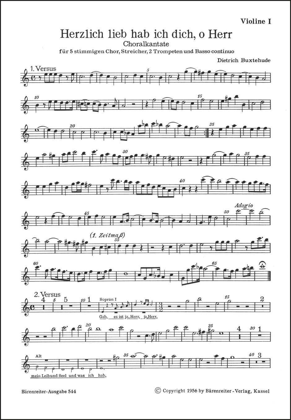 Front Cover Image Herzlich lieb hab ich dich, o Herr BuxWV 41