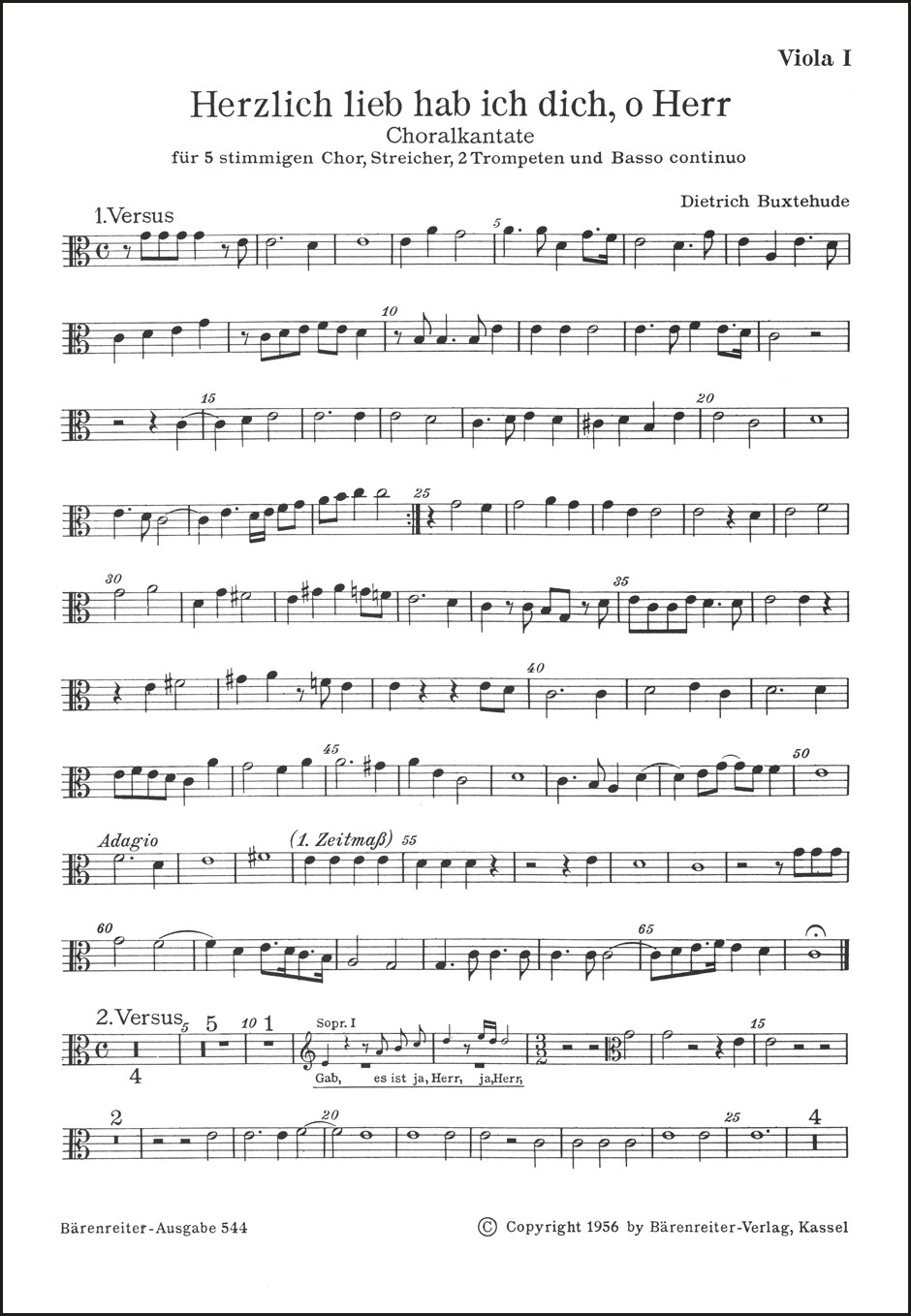 Front Cover Image Herzlich lieb hab ich dich, o Herr BuxWV 41