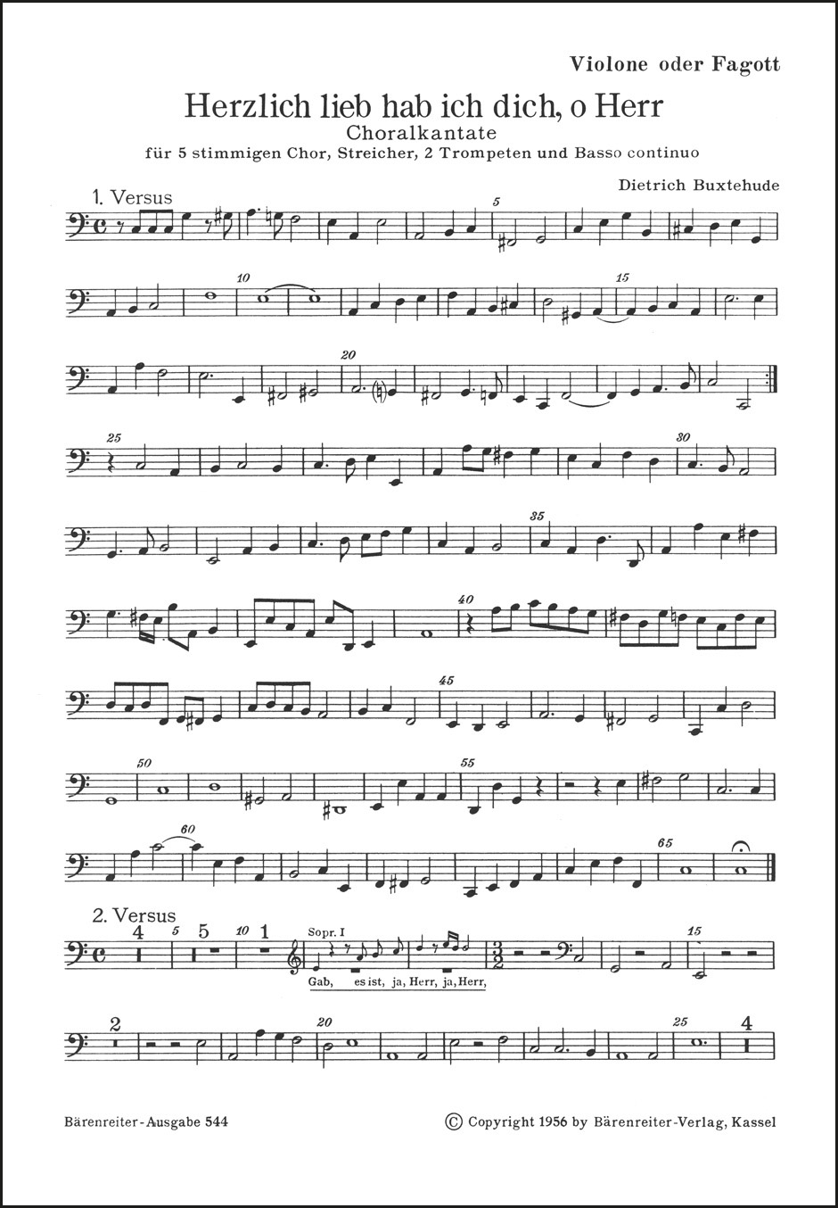 Front Cover Image Herzlich lieb hab ich dich, o Herr BuxWV 41