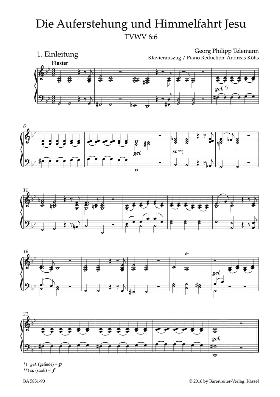 Other Cover Image Die Auferstehung und Himmelfahrt Jesu TVWV 6:6