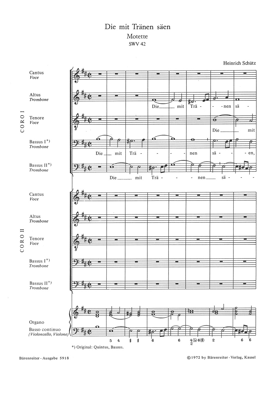 Other Cover Image "Die mit Tränen säen" SWV 42