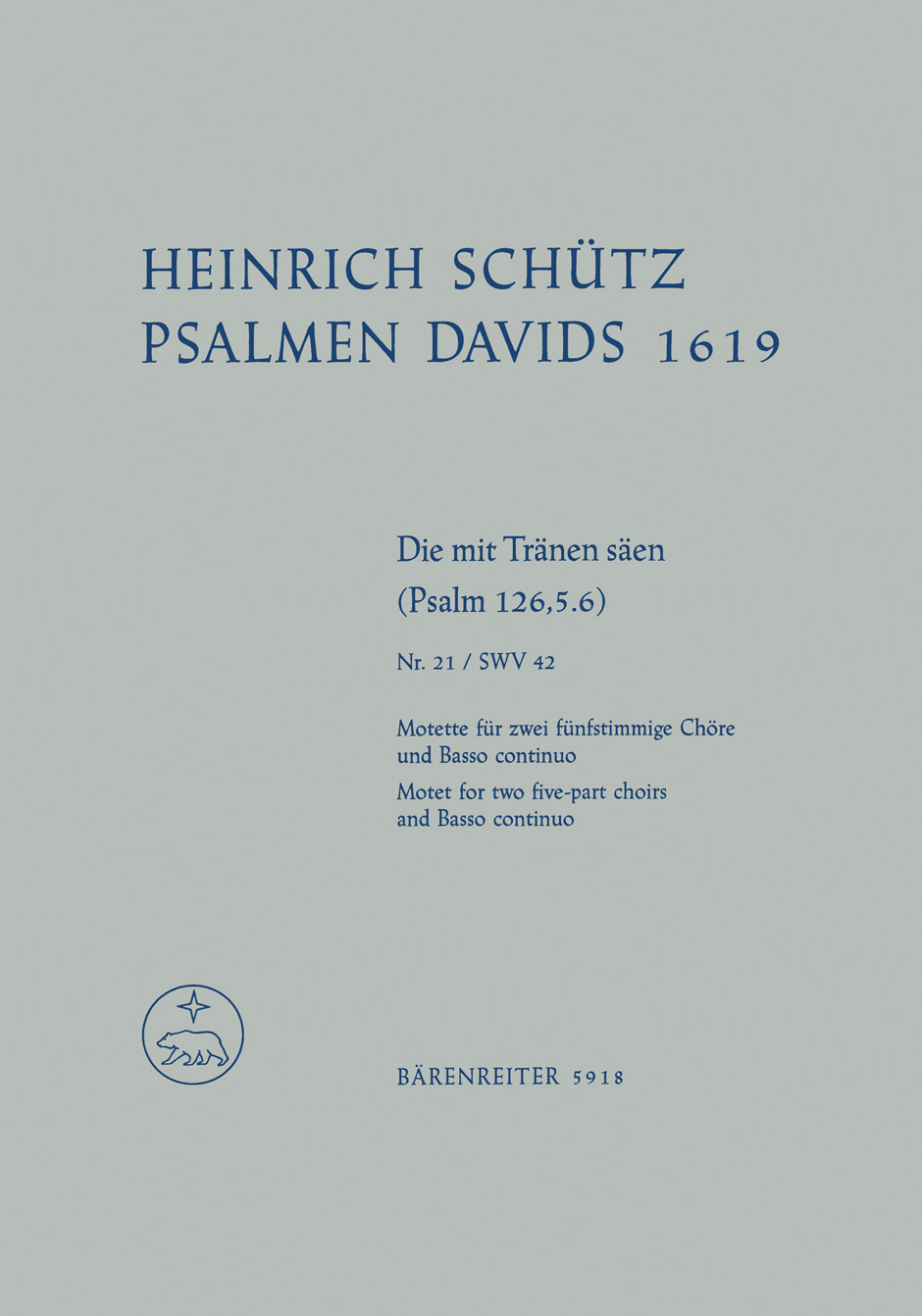 Front Cover Image "Die mit Tränen säen" SWV 42