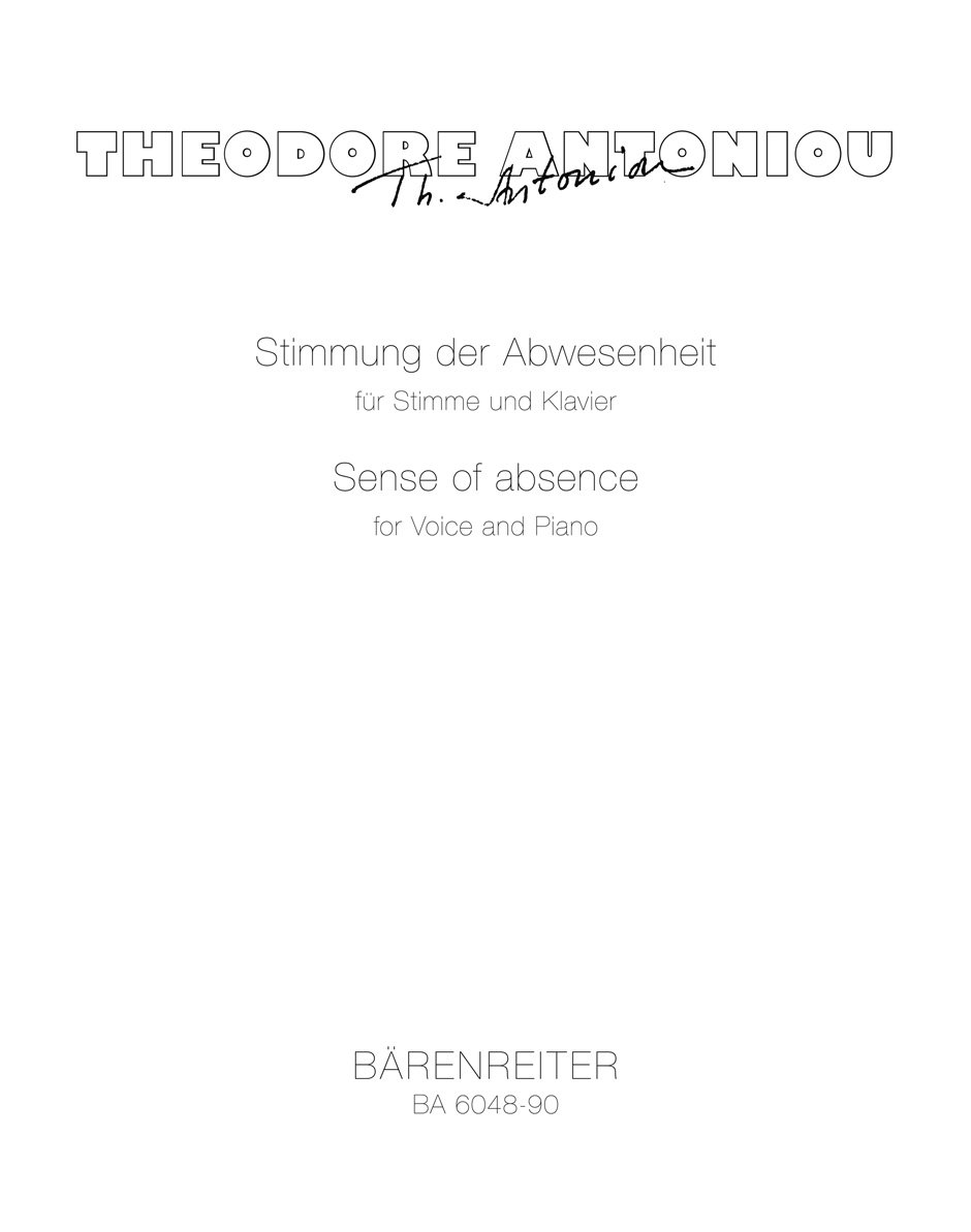 Front Cover Image Klima tis apussias - Stimmung der Abwesenheit für Stimme und Klavier (1968)