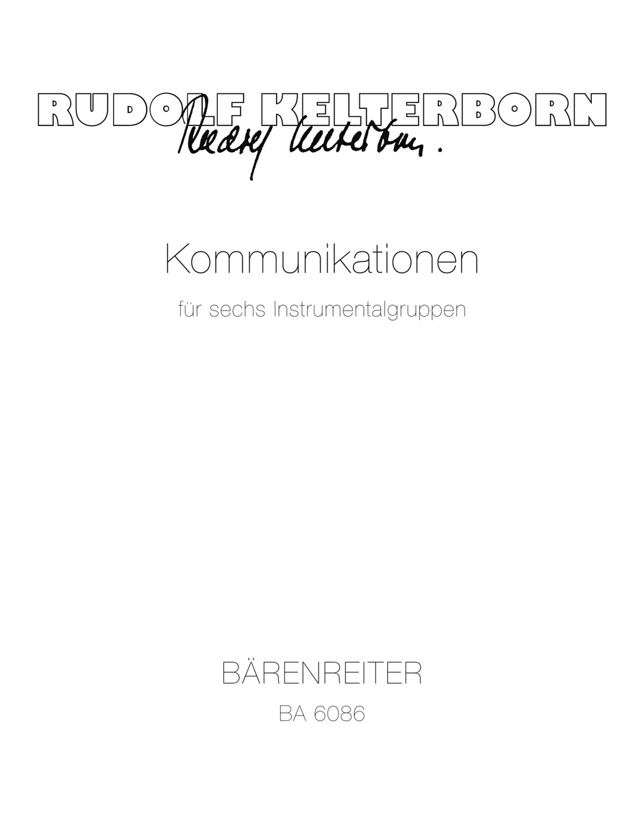 Front Cover Image Kommunikationen für sechs Instrumentalgruppen (1971/1972)