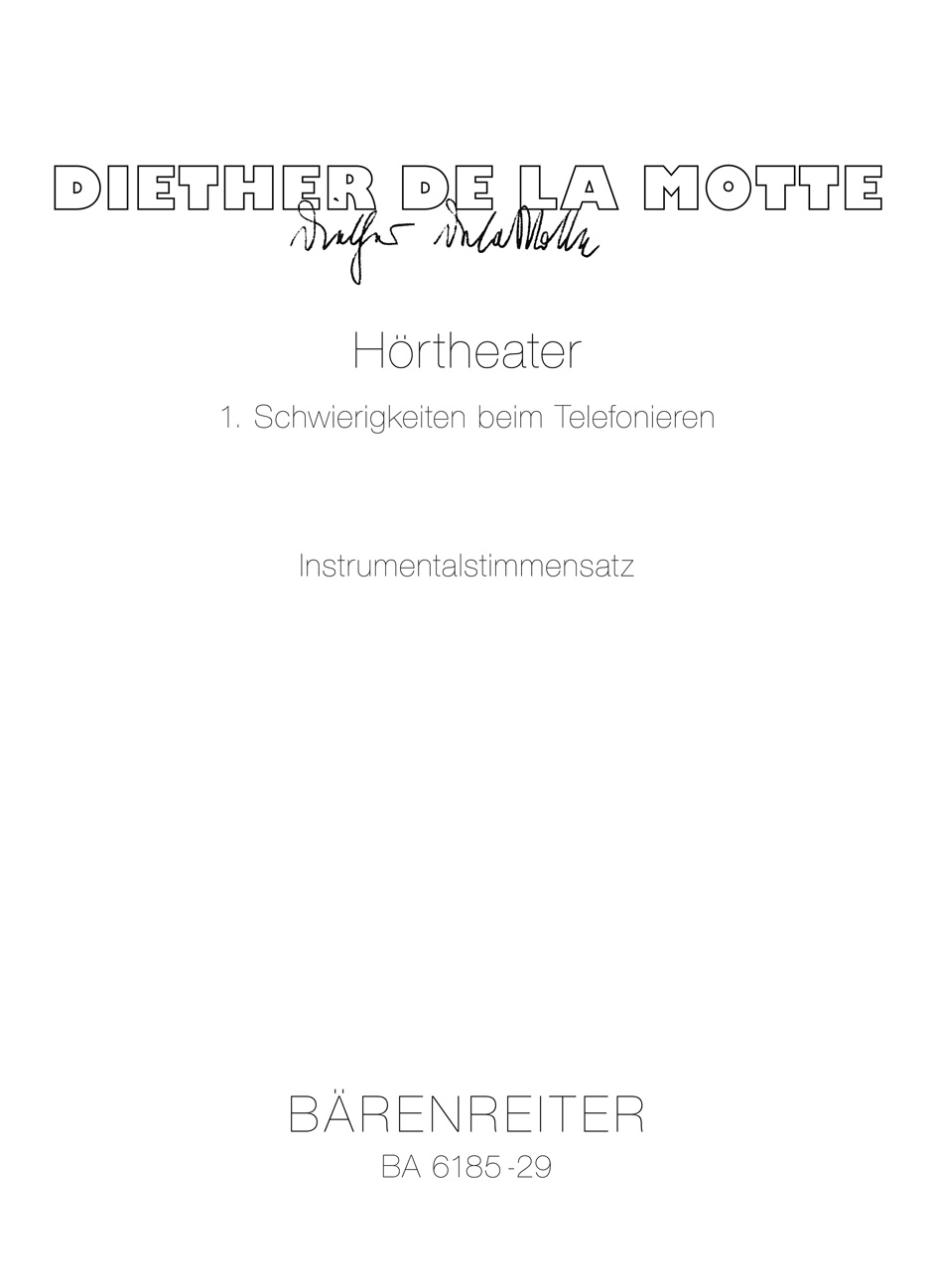 Front Cover Image Hörtheater 1: Schwierigkeiten beim Telefonieren (1976)