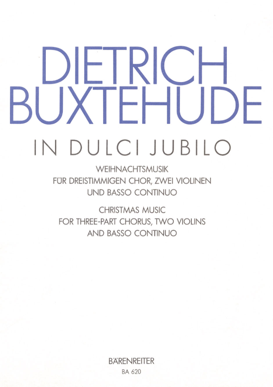 Front Cover Image In dulci jubilo für dreistimmigen Chor, zwei Violinen und Basso continuo BuxWV 52