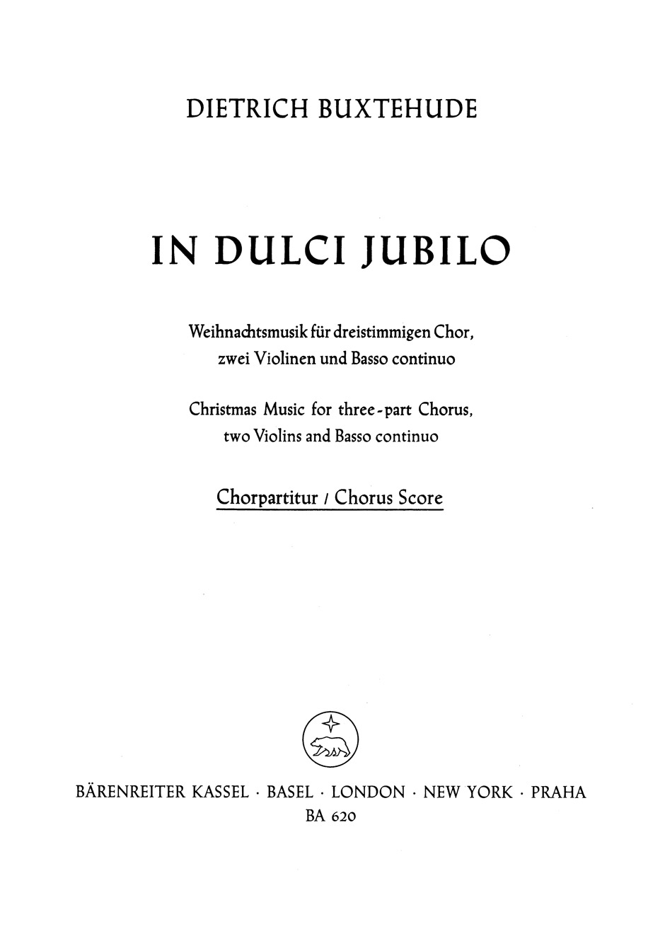 Front Cover Image In dulci jubilo BuxWV 52