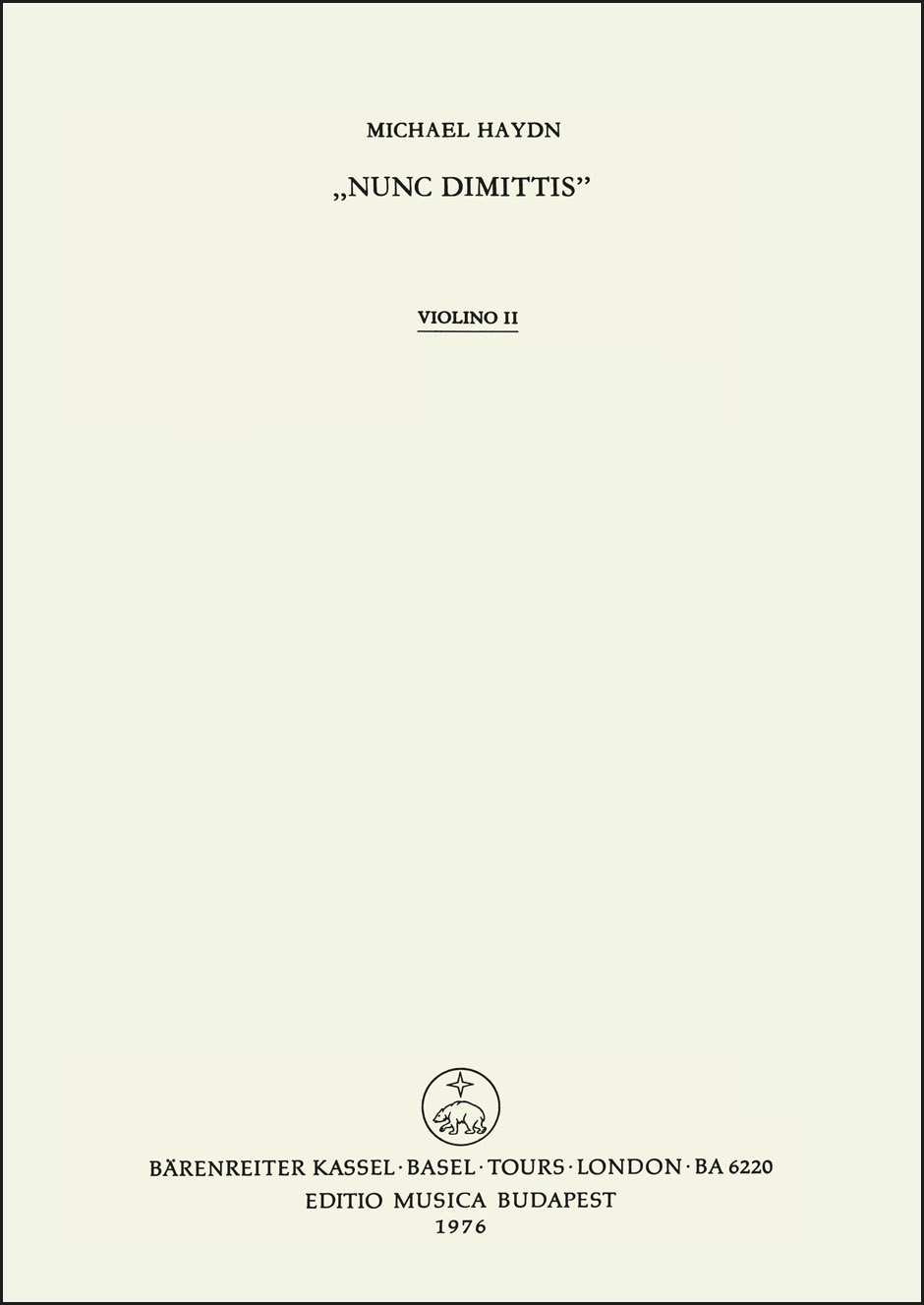 Front Cover Image Nunc dimittis