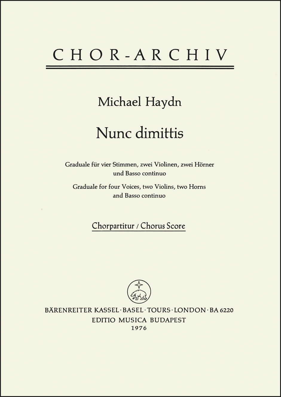 Front Cover Image Nunc dimittis