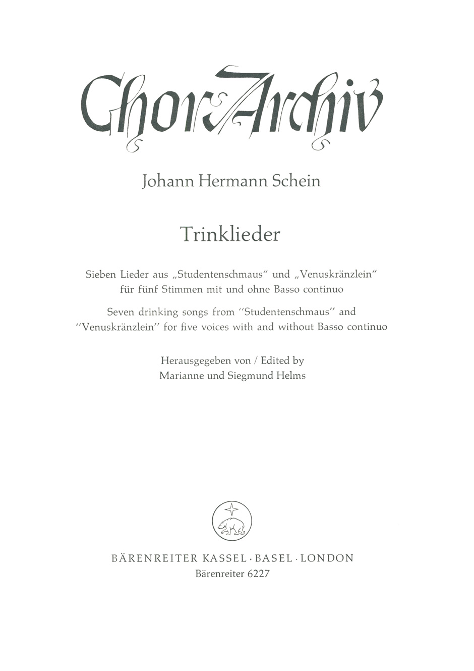 Front Cover Image Trinklieder