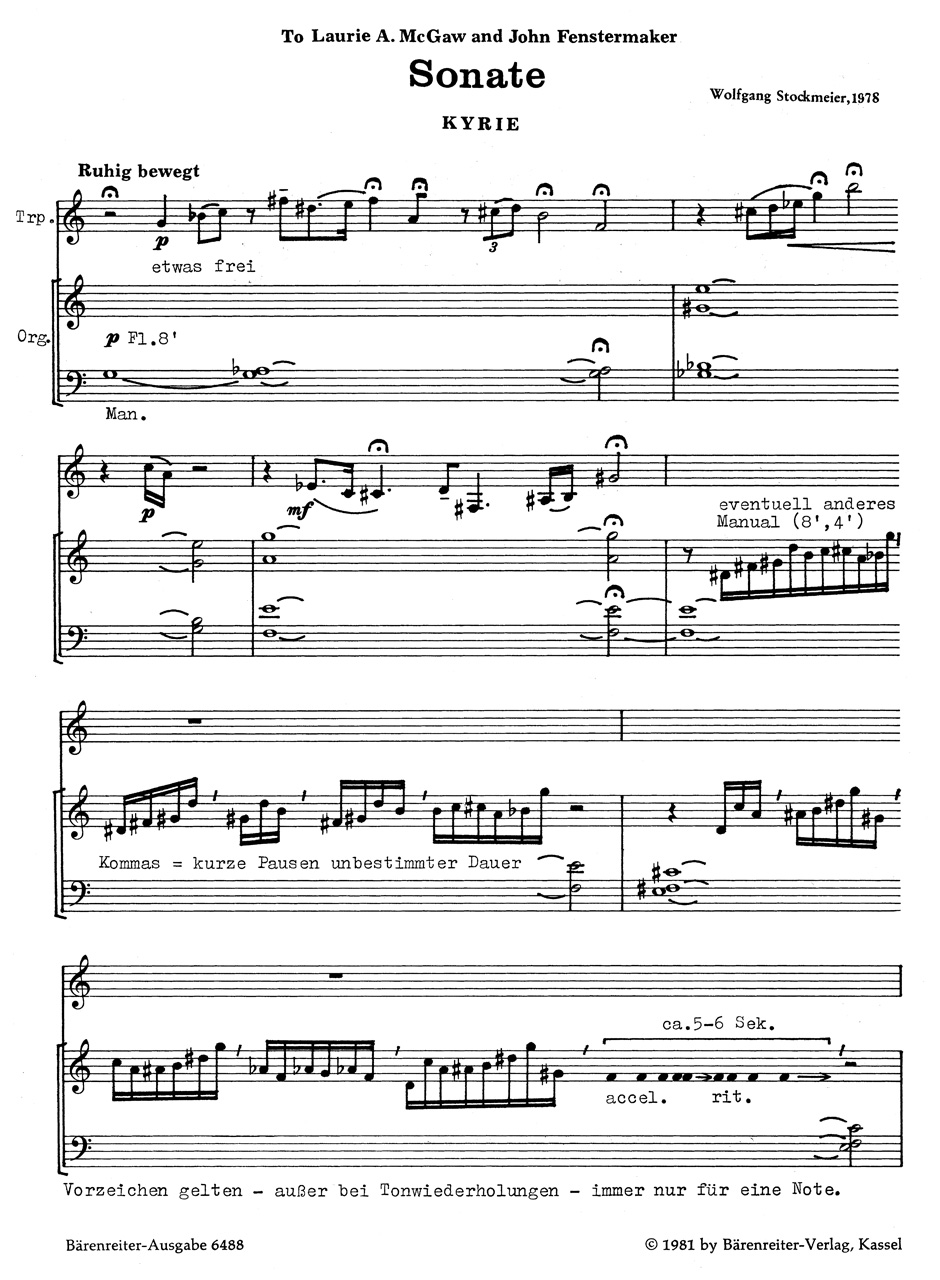 Front Cover Image Sonate für Trompete und Orgel (1978)