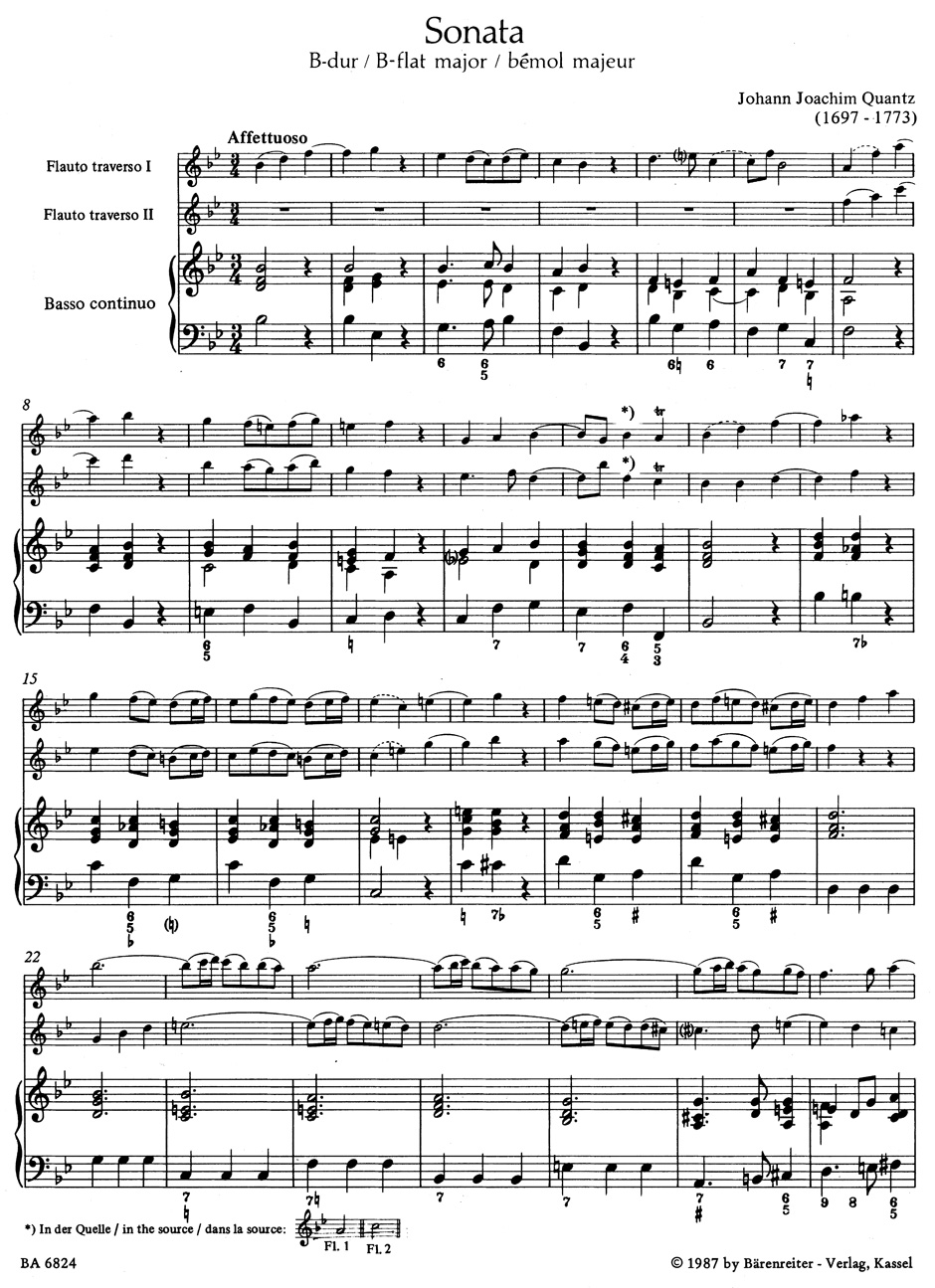 Other Cover Image Triosonate für zwei Flöten und Basso continuo B-Dur