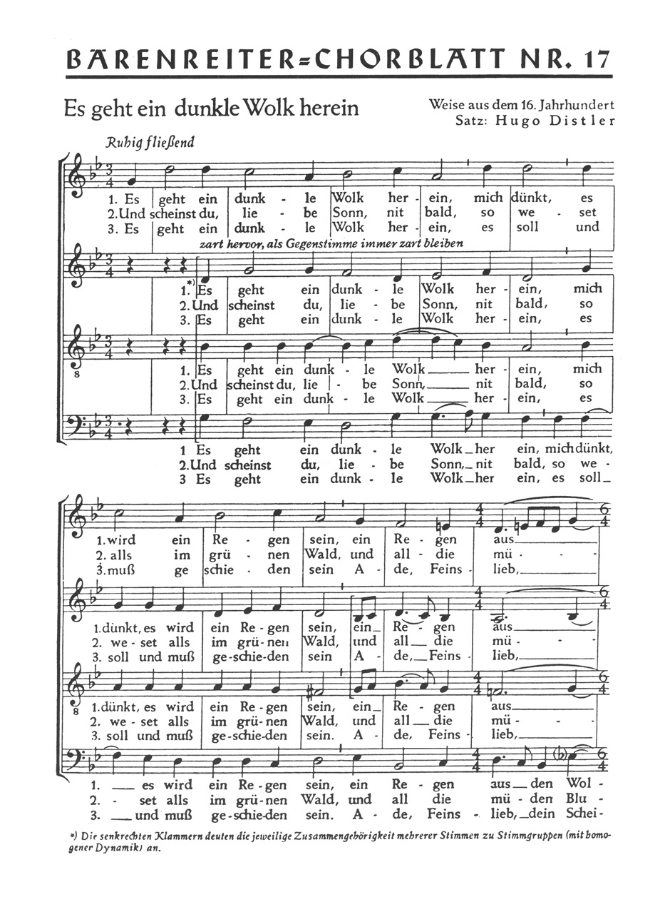 Front Cover Image Es geht ein dunkle Wolk herein