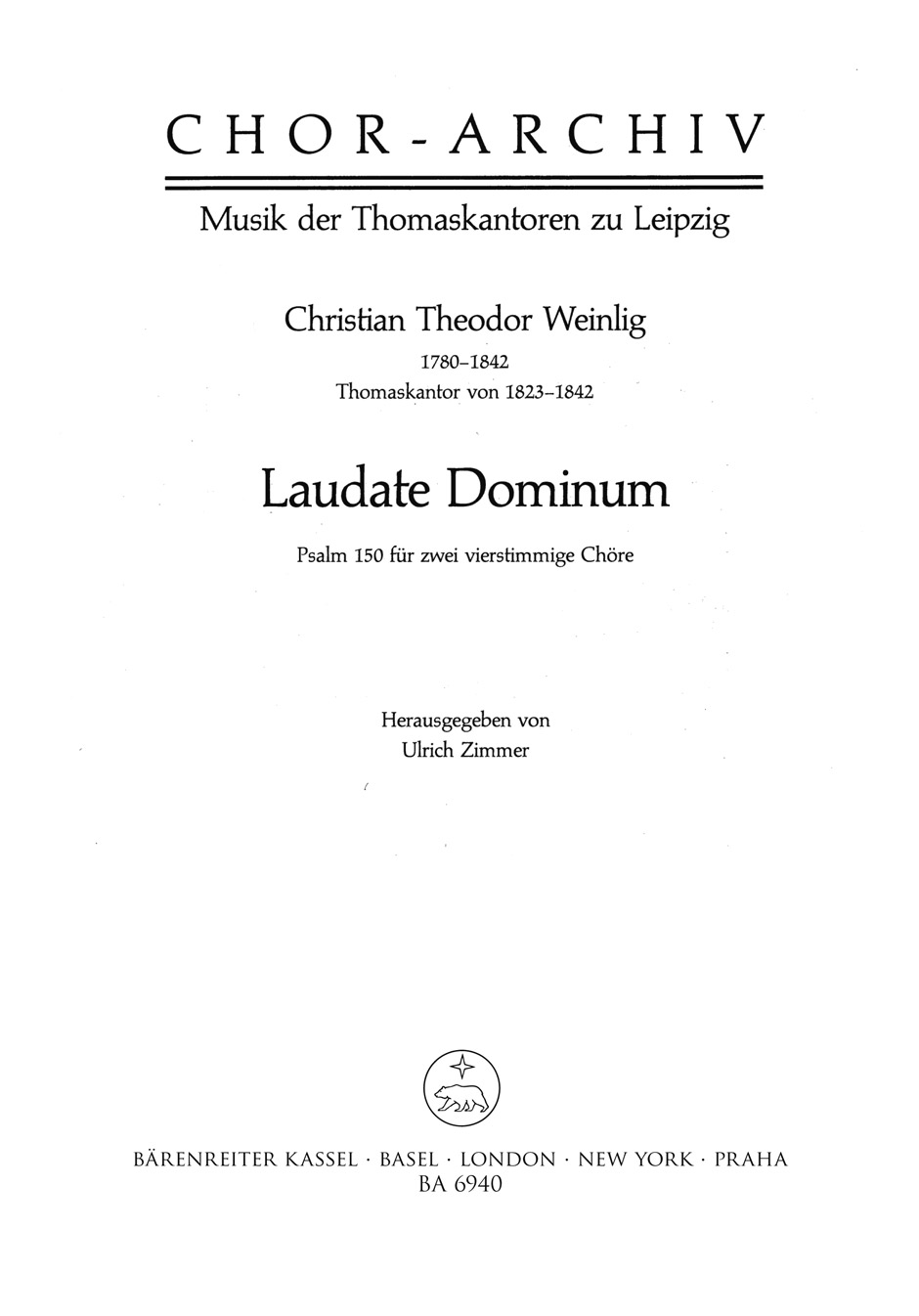 Front Cover Image Laudate Dominum für zwei vierstimmige Chöre
