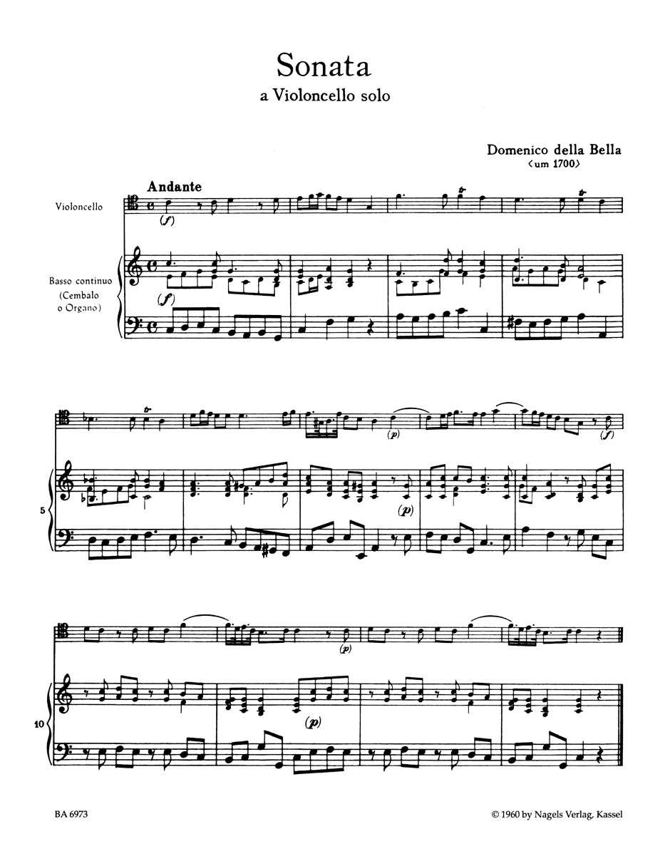 Front Cover Image Sonate für Violoncello und Basso continuo C-Dur