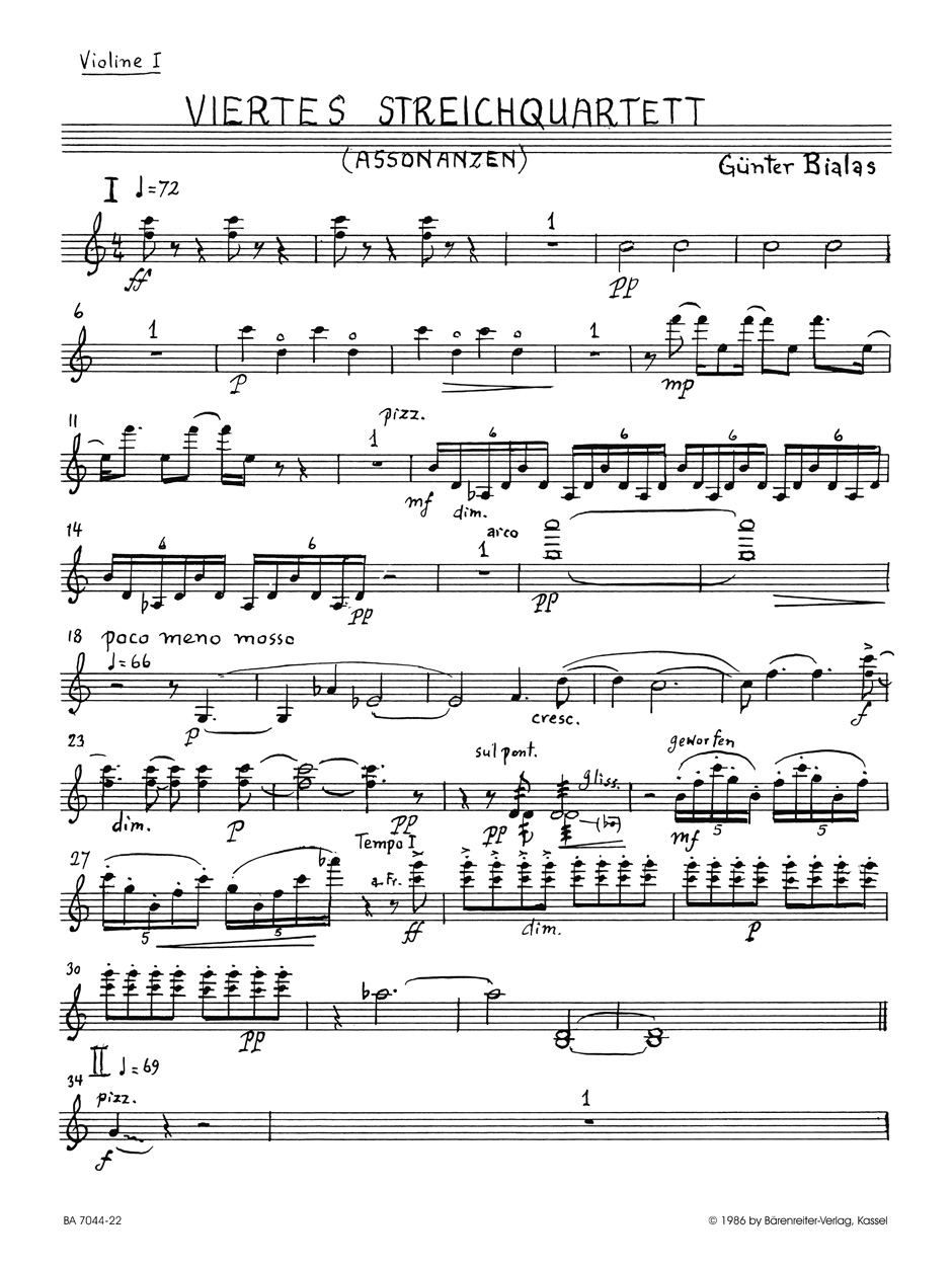 Other Cover Image Viertes Streichquartett "Assonanzen" (1986)