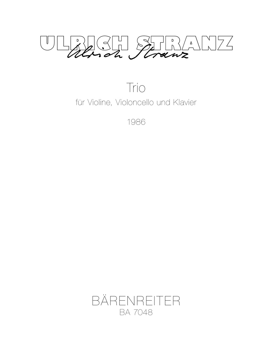 Front Cover Image Trio für Violine, Violoncello und Klavier (1986)