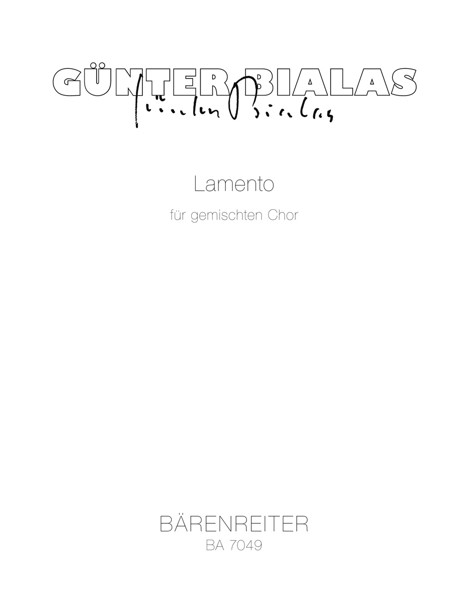 Front Cover Image Lamento für gemischten Chor (1986)