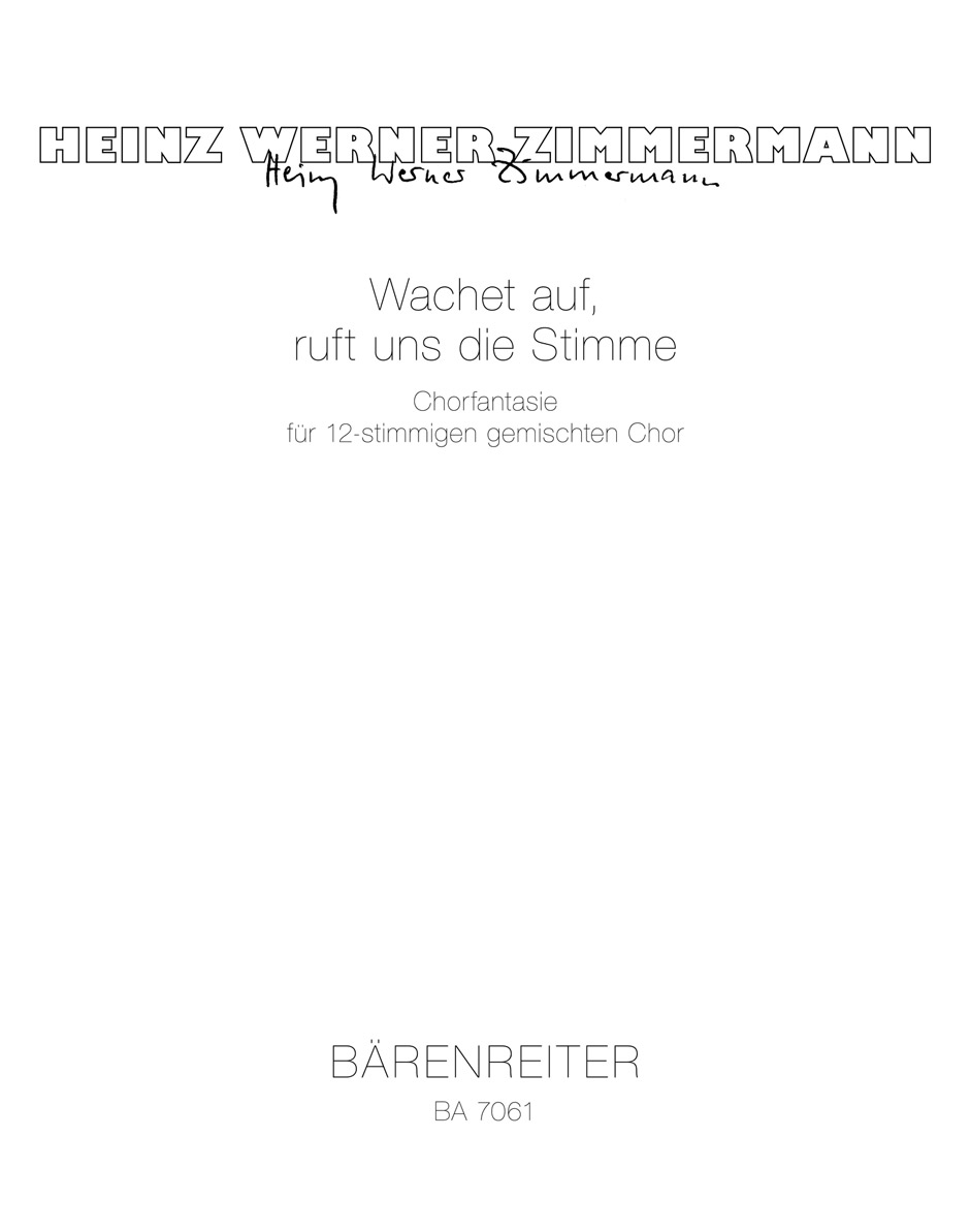 Front Cover Image Wachet auf, ruft uns die Stimme (1979)