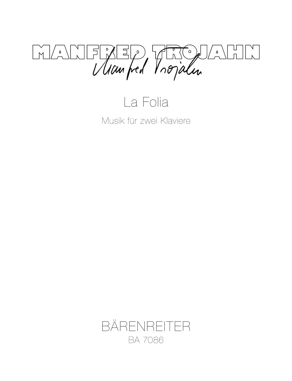 Front Cover Image La Folia für zwei Klaviere (1982)