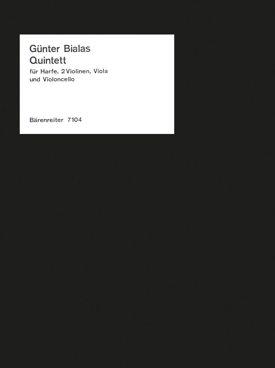 Front Cover Image Quintett für Harfe, 2 Violinen, Viola und Violoncello