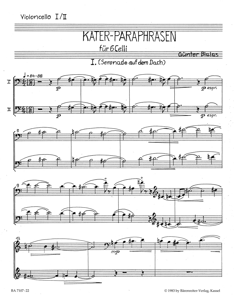 Other Cover Image Kater-Paraphrasen für 6 Violoncelli (1978)