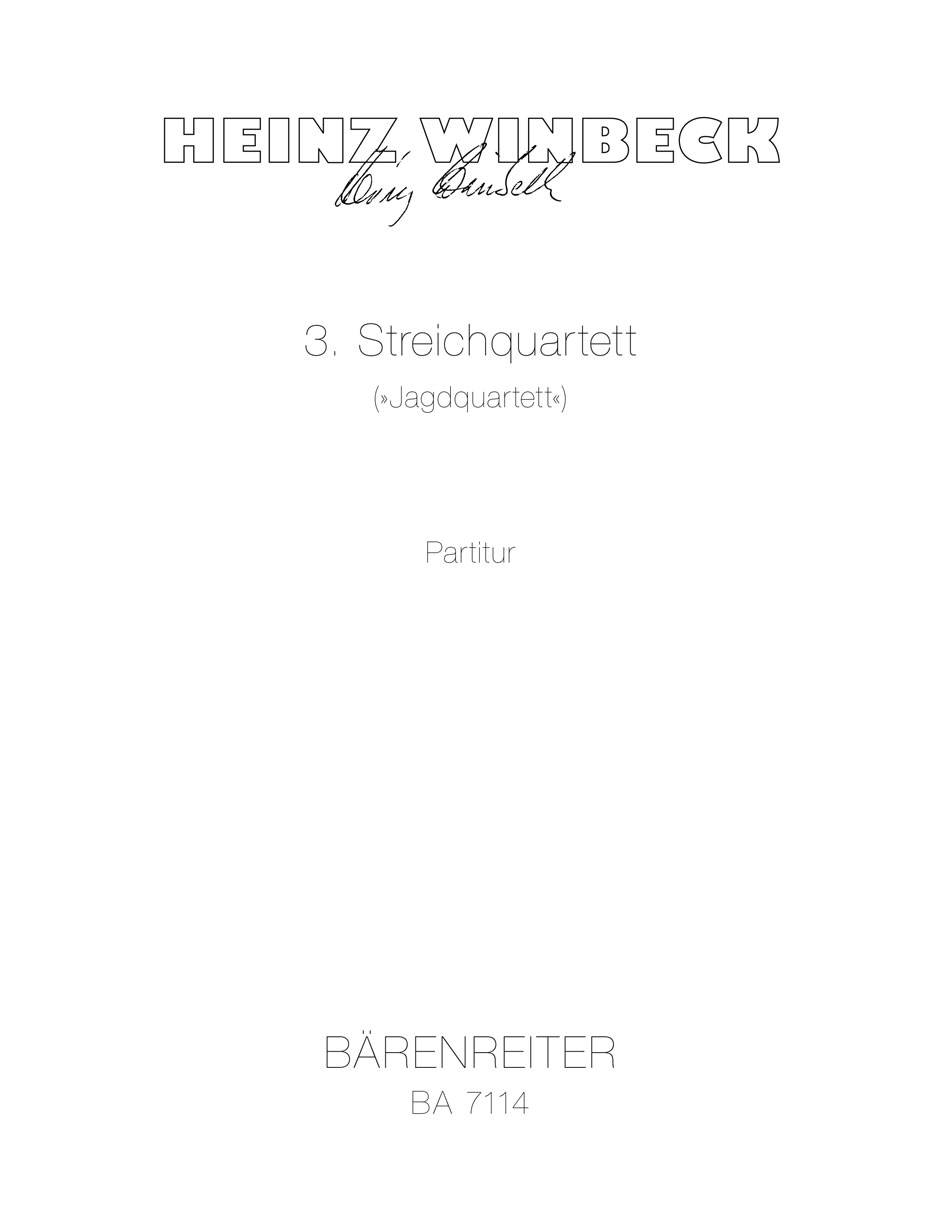 Front Cover Image Streichquartett Nr. 3 "Jagdquartett" (1983/1984)