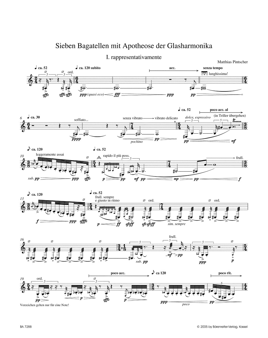 Other Cover Image Sieben Bagatellen mit Apotheose der Glasharmonika für Bassklarinette in B (1993 (rev. 2001))