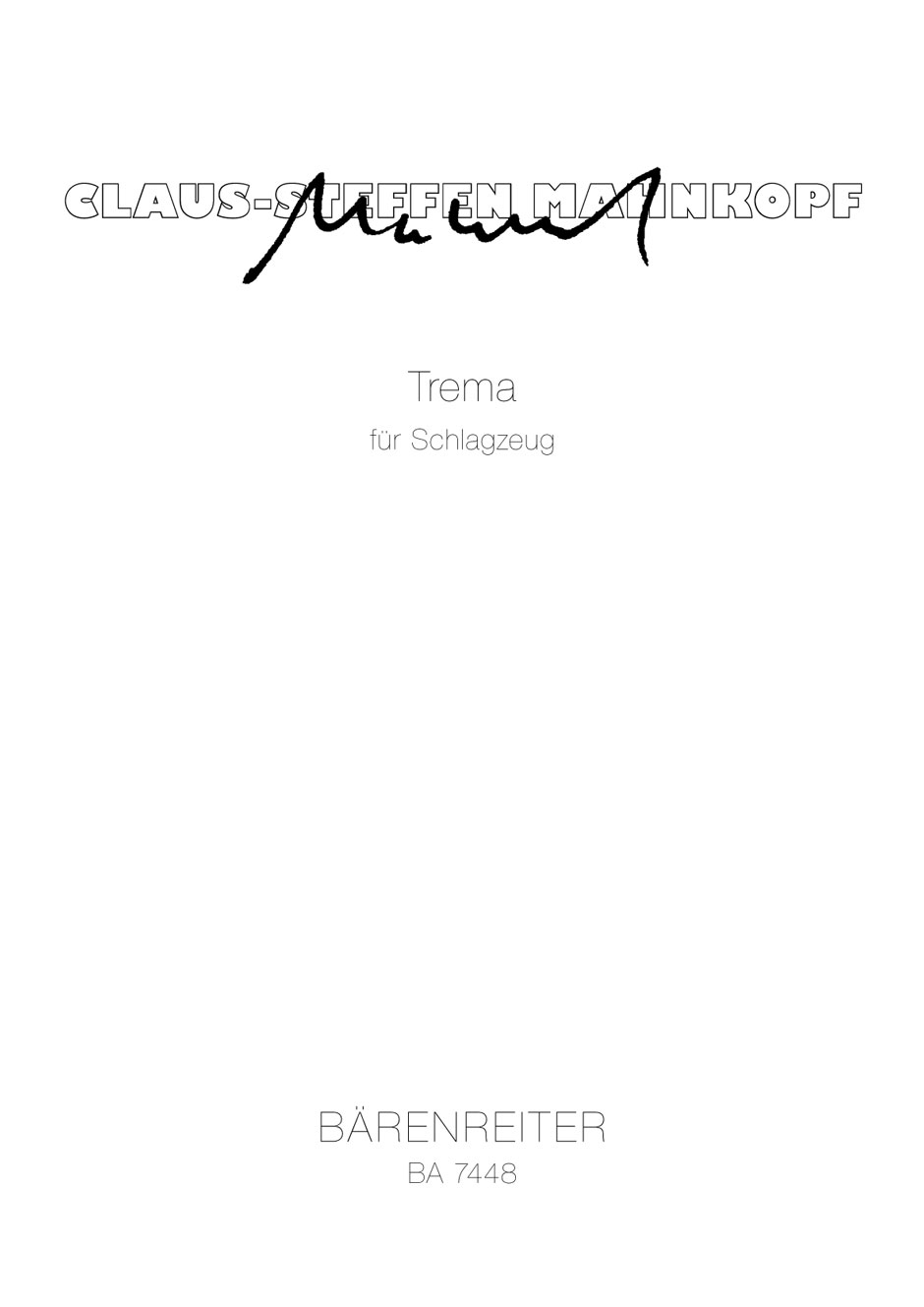 Front Cover Image Trema für Schlagzeug (1994)
