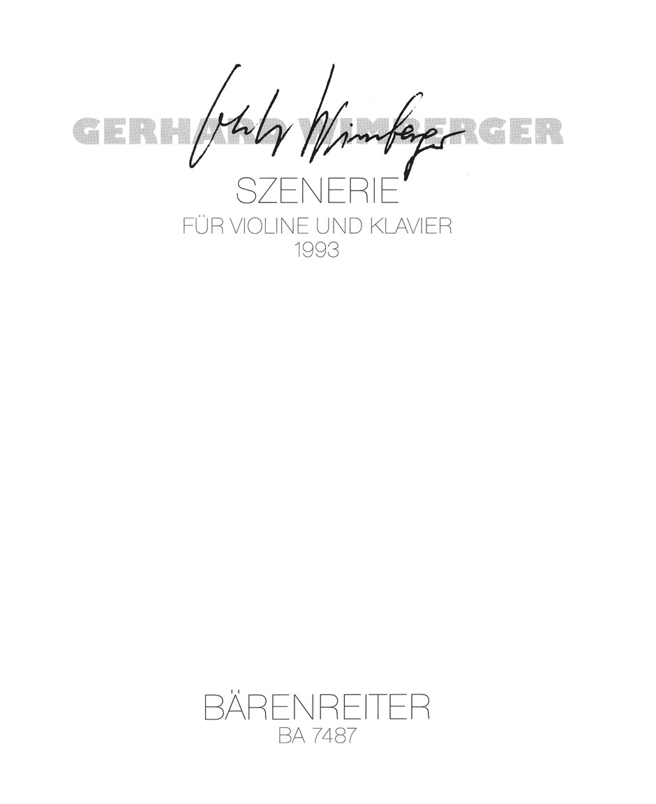 Front Cover Image Szenerie für Violine und Klavier (1993)