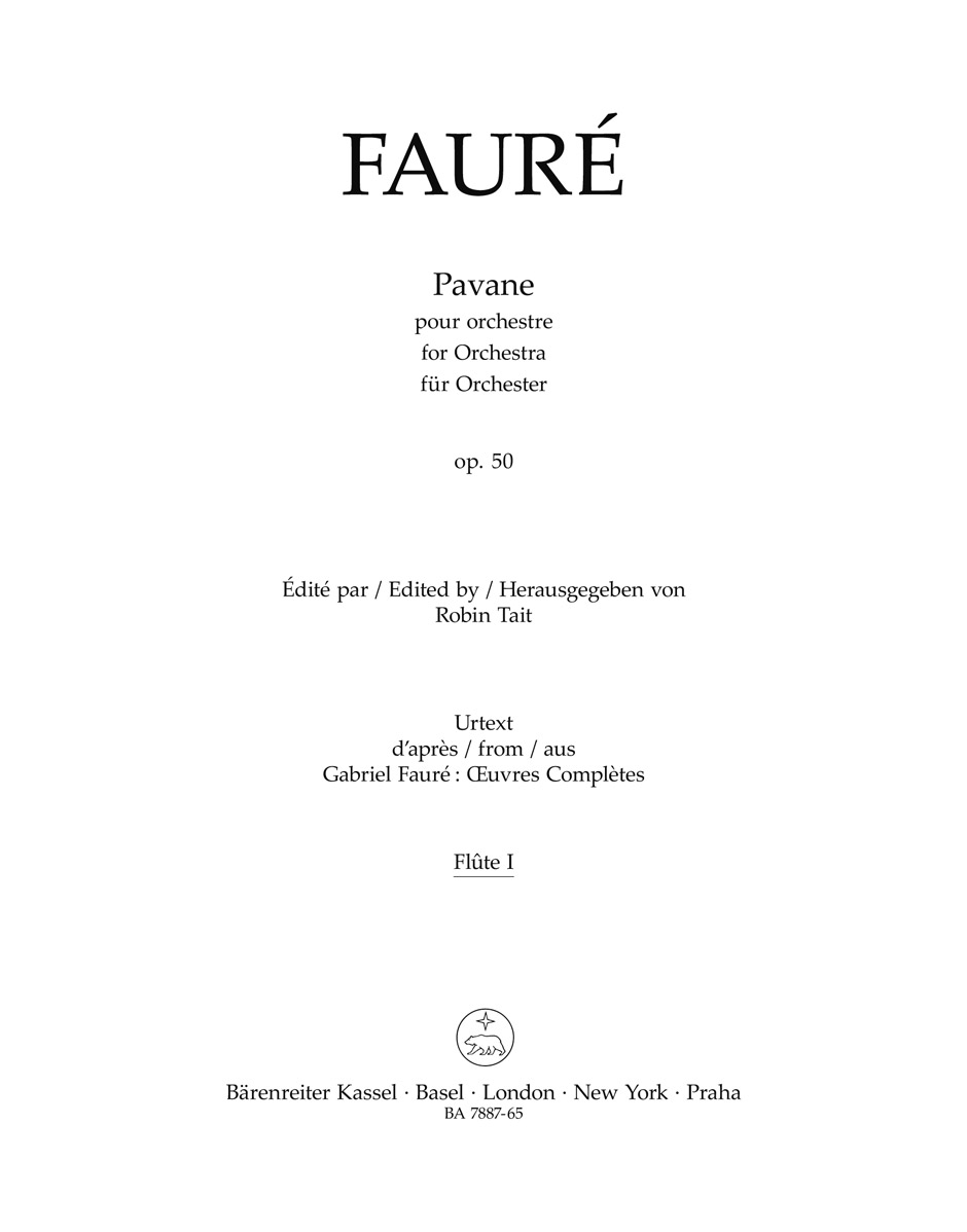 Front Cover Image Pavane für Orchester op. 50 N 100a