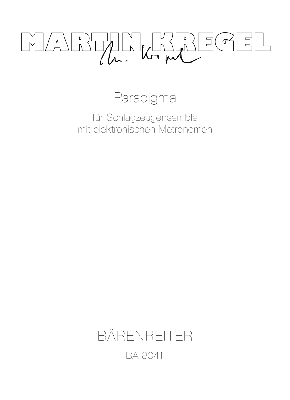 Front Cover Image Paradigma für Schlagzeugensemble mit elektronischen Metronomen