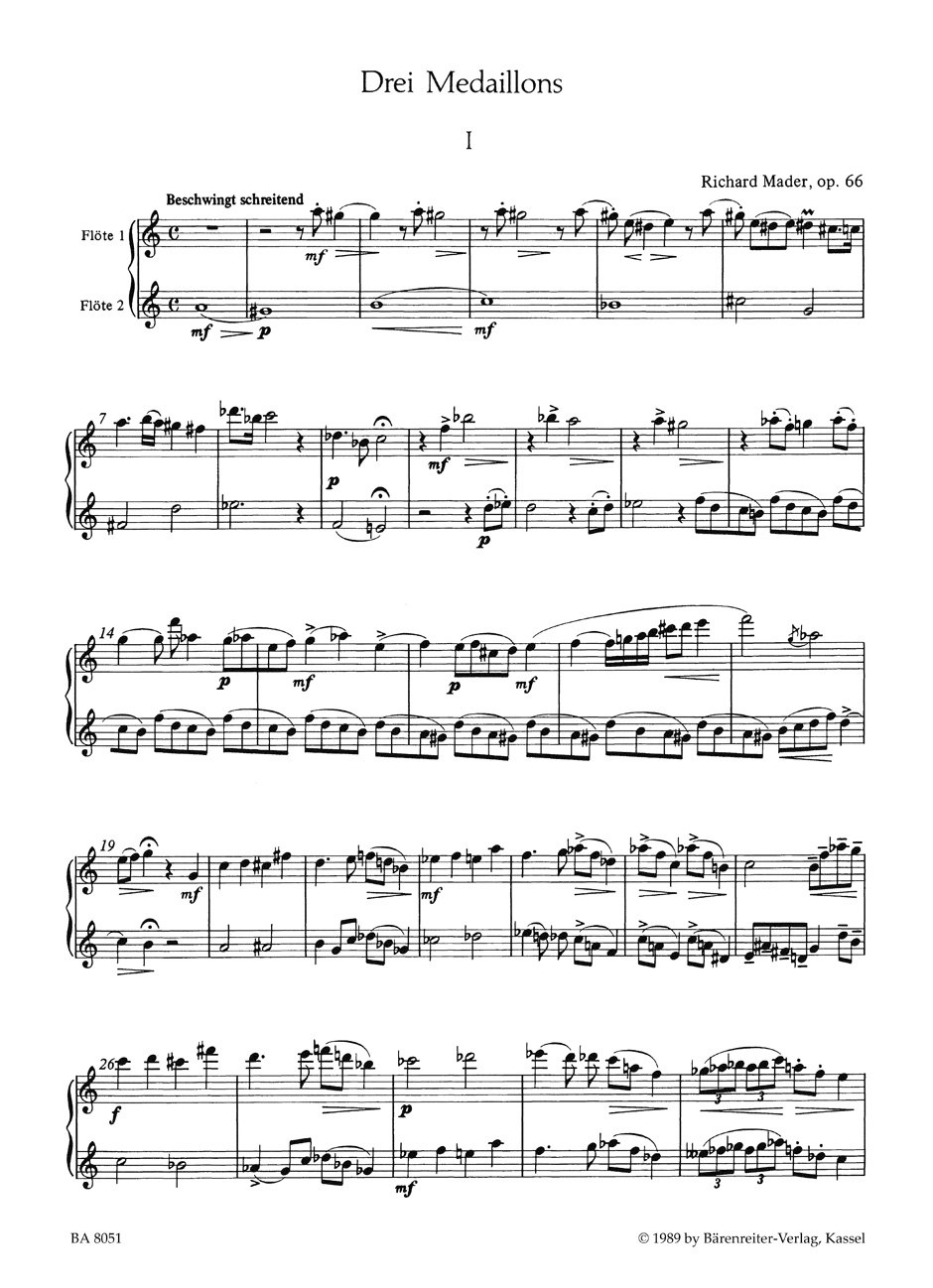 Other Cover Image Drei Medaillons für zwei Flöten op. 66 (1987)