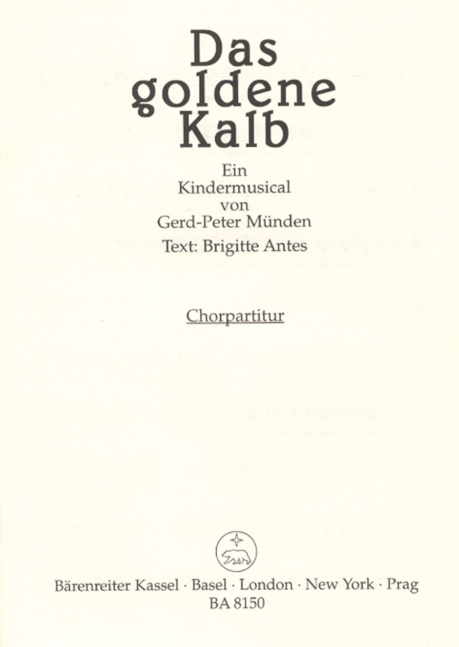 Front Cover Image Das goldene Kalb