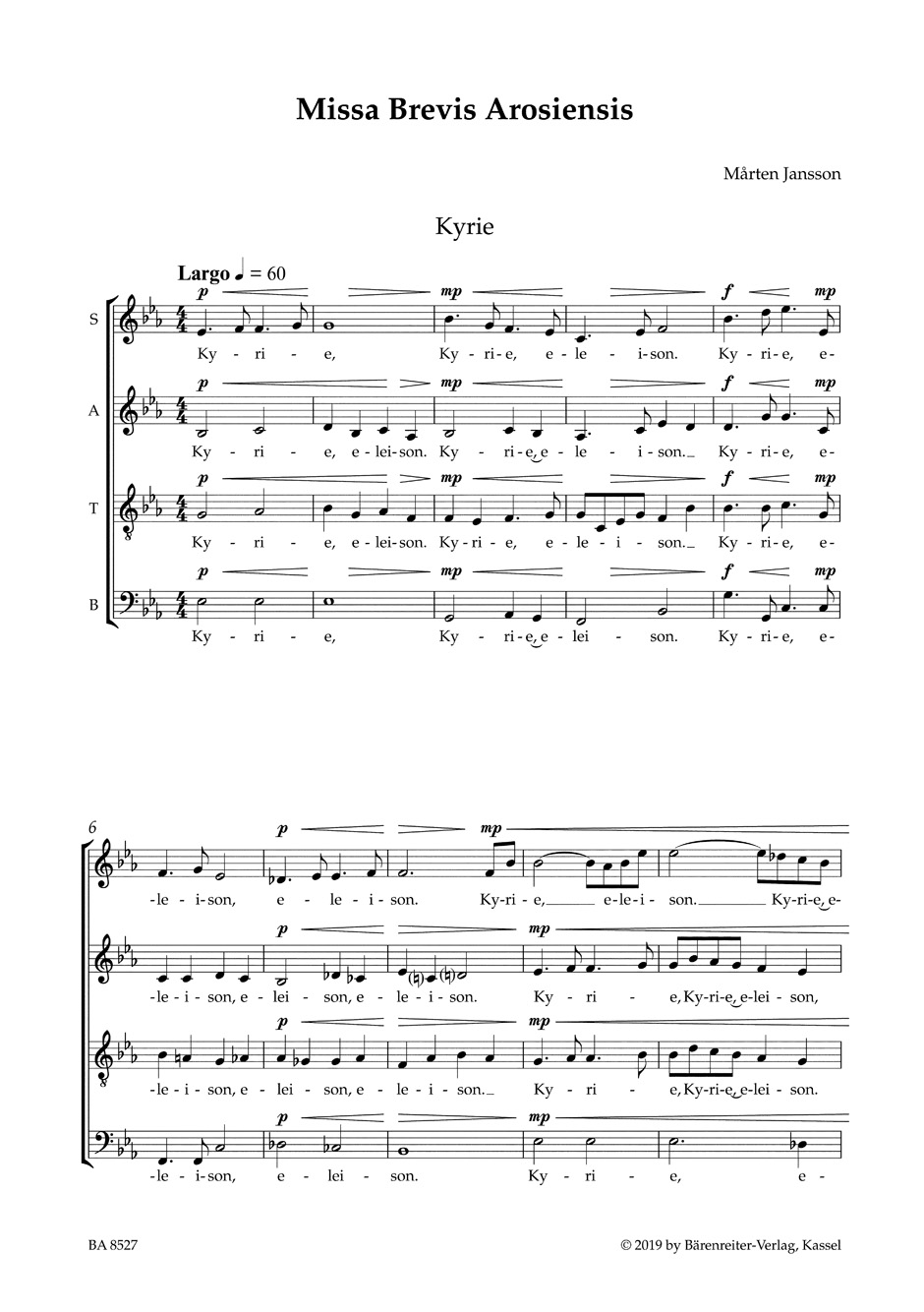 Other Cover Image Missa Brevis Arosiensis