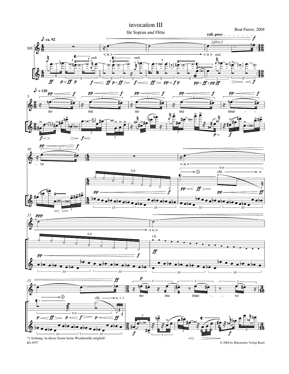 Other Cover Image invocation III für Sopran und Flöte (2004)